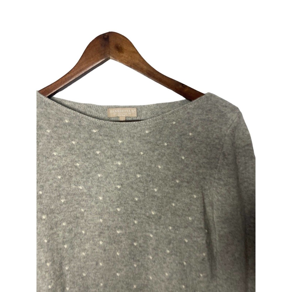 Benedetta B Women's Pullover Sweater S Merino Wool Cashmere Gray Grey Round Neck - Picture 2 of 3